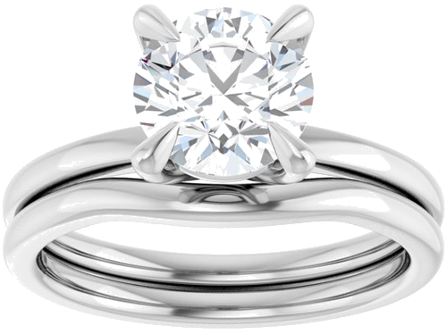 Sužadėtuvių Žiedas 14k white gold Round 7.4mm (8)