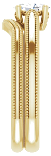 Sužadėtuvių Žiedas „Solitaire“ 10k yellow gold Oval 6mm x 4mm (9)