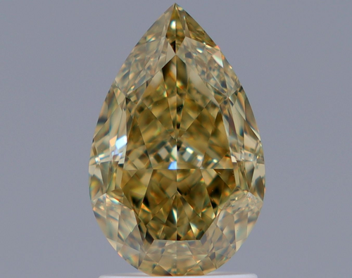 2.19 carat Fancy Brownish Greenish Yellow-VVS2 Natūralus Pear Deimantas (1)