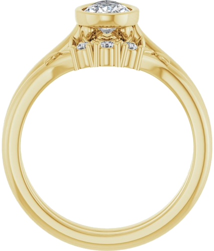 Sužadėtuvių Žiedas „Bezel-Set“ 14k yellow gold Pear 8mm x 5mm (7)