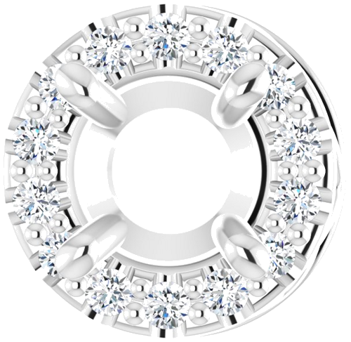 Pakabukas „Halo-Style“ 585 Baltojo Aukso Round 4.4mm (1)