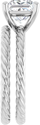 Sužadėtuvių Žiedas „Solitaire Rope“ 18k white gold Square 6.5mm (9)