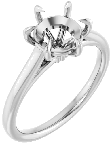 Sužadėtuvių Žiedas „Claw-Pong“ 14k white gold Round 8mm (1)