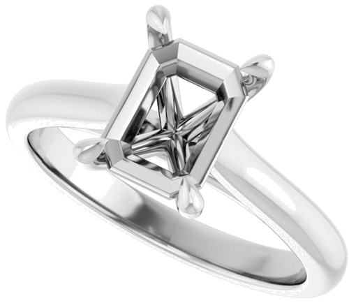 Sužadėtuvių Žiedas „Claw-Prong“ 14k white gold Emerald 8mm x 6mm (5)