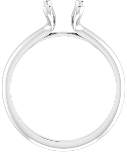 14K White 9x7 mm Oval Solitaire Engagement Ring Mounting (2)