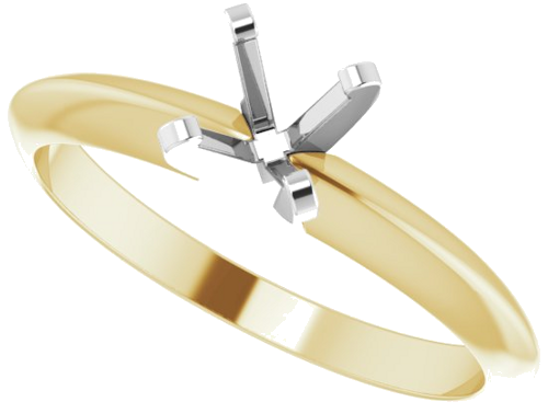 Sužadėtuvių Žiedas „Lightweight Solitaire“ 14k yellow/white gold Round 4.6mm (5)