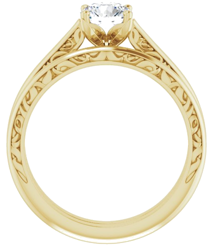 Sužadėtuvių Žiedas „Solitaire Sculptural“ 14k yellow gold Round 5.8mm (7)