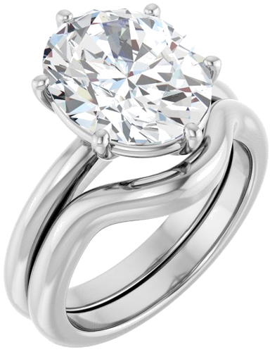 Sužadėtuvių Žiedas 14k white gold Oval 12mm x 10mm (6)