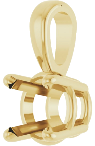 18K Yellow 5 mm Round 4-Prong Pendant Mounting (2)