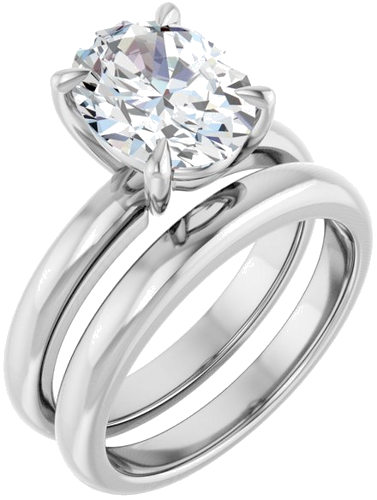 Sužadėtuvių Žiedas „Solitaire“ 585 Baltojo Aukso Oval 10mm x 8mm (6)