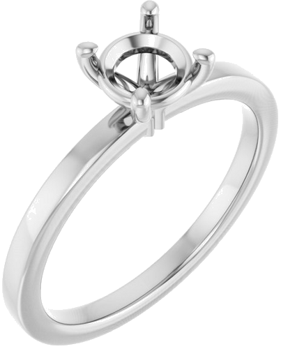 Sužadėtuvių Žiedas „Solitaire“ 14k white gold Round 5.8mm (1)