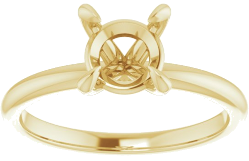 14K Yellow  7 mm Round Solitaire Engagement Ring Mounting (3)
