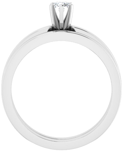 10K White 3.4 mm Round Solitaire Engagement Ring Mounting (7)