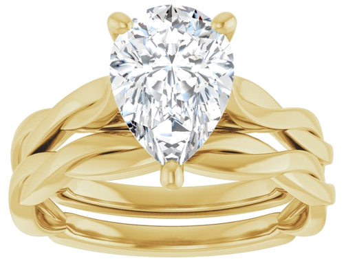 Sužadėtuvių Žiedas „Infinity-Inspired“ 14k yellow gold Pear 10mm x 7mm (8)
