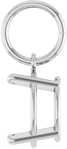 Pakabukas „Solitaire Charm“ 14k white gold Oval 8mm x 6mm (3)