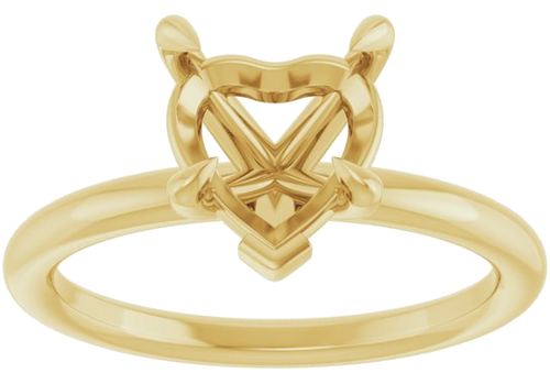 Sužadėtuvių Žiedas „Claw-Prong Solitaire“ 10k yellow gold Heart 8mm (3)