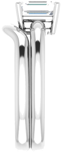 14K White 7x5 mm Emerald Engagement Ring Mounting (5)