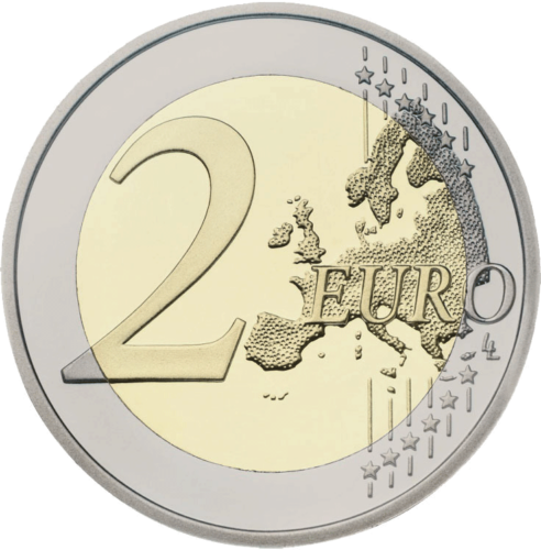 2022 Люксембург 50-летие флага монета 2 евро (2)