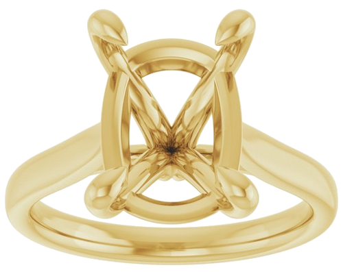 Sužadėtuvių Žiedas „Claw-Prong Solitaire“ 14k yellow gold Elongated Cushion 12mm x 10mm (3)