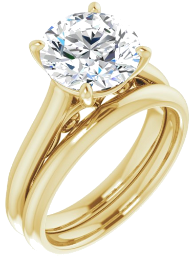 Sužadėtuvių Žiedas „Sculptural“ 14k yellow gold Round 9mm (6)