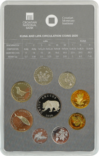 2020 Horvātijas BU Kuna monētu komplekts (1)