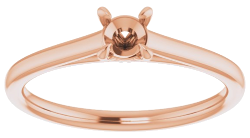 14K Rose  4.1 mm Round Solitaire Engagement Ring Mounting (3)