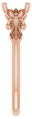 14K Rose 6.5 mm Round Sculptural-Inspired Solitaire Engagement Ring Mounting (4)