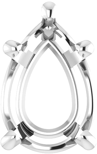 14K White 10x7 mm Pear Solitaire Slide Pendant Mounting (1)