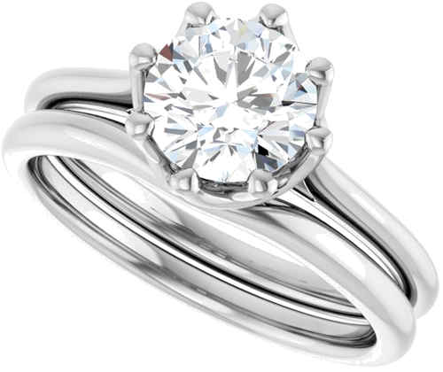 14K White 7 mm Round Solitaire Engagement Ring Mounting (10)