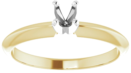 14K Yellow White 3.5-3.9 mm Round 4-Prong Light Solitaire Ring Mounting (3)