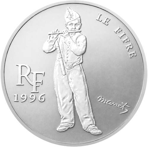 10 Frankų La Fifre 1996 Prancūzija sidabrinė moneta (1)