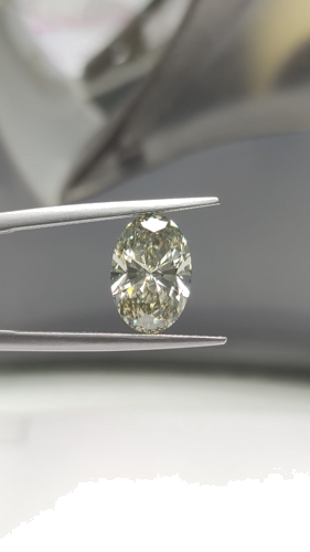 3.01 carat Fancy Gray Greenish Yellow-SI1 Natūralus Oval Deimantas (1)