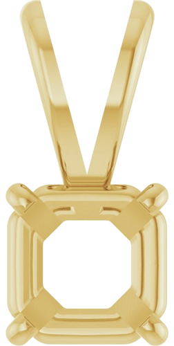 Pakabukas „Solitaire“ 14k yellow gold Asscher 5.5mm (1)