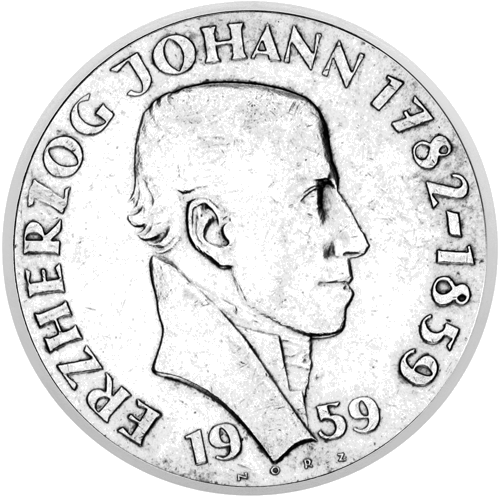 25 Schilling Archduke Johann 1959 Austria silver coin (1)