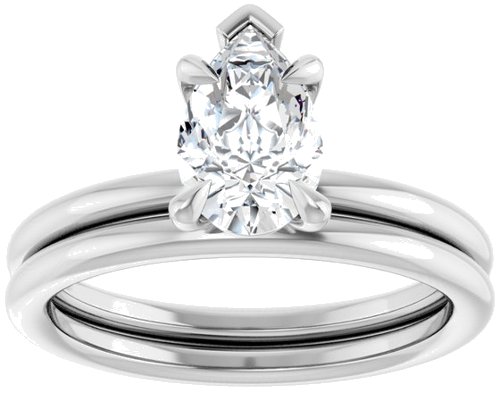Sužadėtuvių Žiedas „Claw-Prong Solitaire“ 14k white gold Pear 8.5mm x 5.5mm (8)