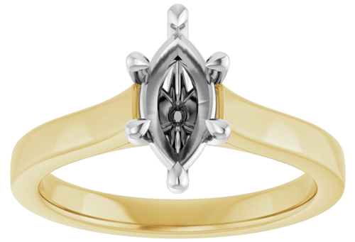 Sužadėtuvių Žiedas „Claw-Prong“ 14k yellow/white gold Marquise 9mm x 4.5mm (3)