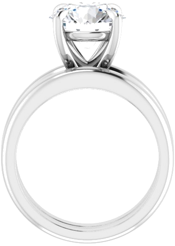 14K White 9.4 mm Round Solitaire Engagement Ring Mounting (7)