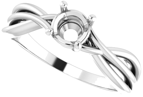 Sužadėtuvių Žiedas „Solitaire“ 14k white gold Round 5.2mm (5)