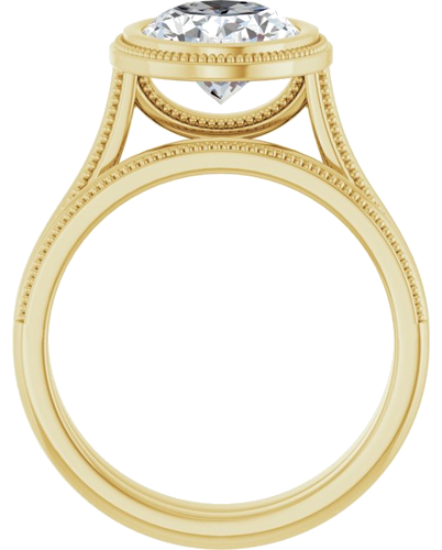 Sužadėtuvių Žiedas „Bezel-Set Solitaire“ 10k yellow gold Oval 10mm x 8mm (7)