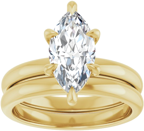 Sužadėtuvių Žiedas „Claw-Prong“ 10k yellow gold Marquise 12mm x 6mm (8)