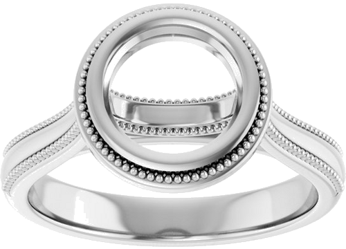 14K White 7.4 mm Round Engagement Ring Mounting (3)