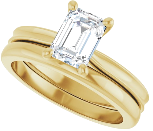 Sužadėtuvių Žiedas 14k yellow gold Emerald 7mm x 5mm (10)