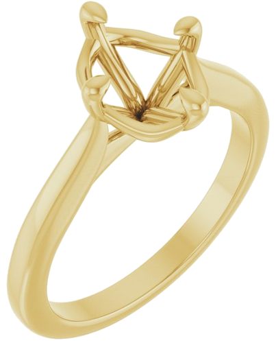 Sužadėtuvių Žiedas „Solitaire“ 14k yellow gold Elongated Cushion 9mm x 7mm (1)