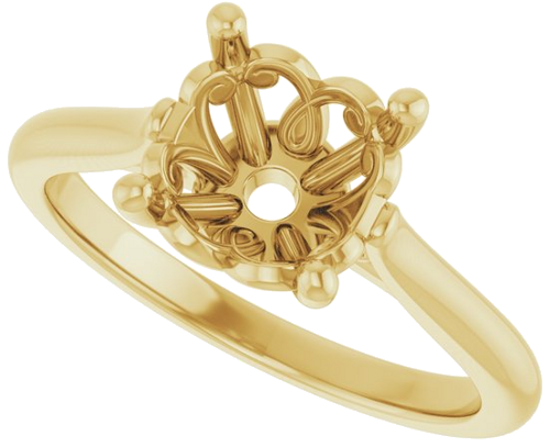 Sužadėtuvių Žiedas „Solitaire“ 14k yellow gold Round 8.2mm (5)