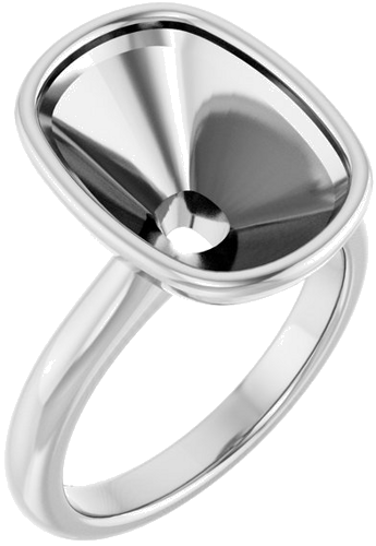 Sužadėtuvių Žiedas „Bezel-Set Solitaire“ 14k white gold Elongated Cushion 14mm x 10mm (1)