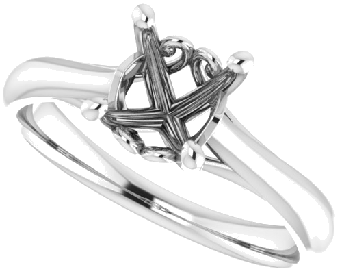 Sužadėtuvių Žiedas „Solitaire“ 14k white gold Round 7mm (5)