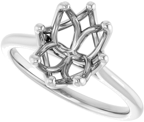 Sužadėtuvių Žiedas „Solitaire“ 14k white gold Oval 10mm x 8mm (5)