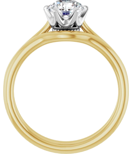 14K Yellow   White 6.5 mm Round Engagement Ring Mounting (7)