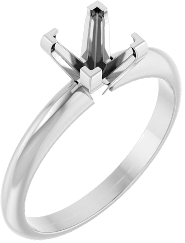 Sužadėtuvių Žiedas „V-End Solitaire“ 585 Baltojo Aukso Square 5.5mm (1)