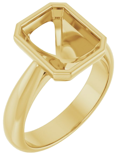 Sužadėtuvių Žiedas „Bezel-Set Solitaire“ 14k yellow gold Emerald 10mm x 8mm (1)